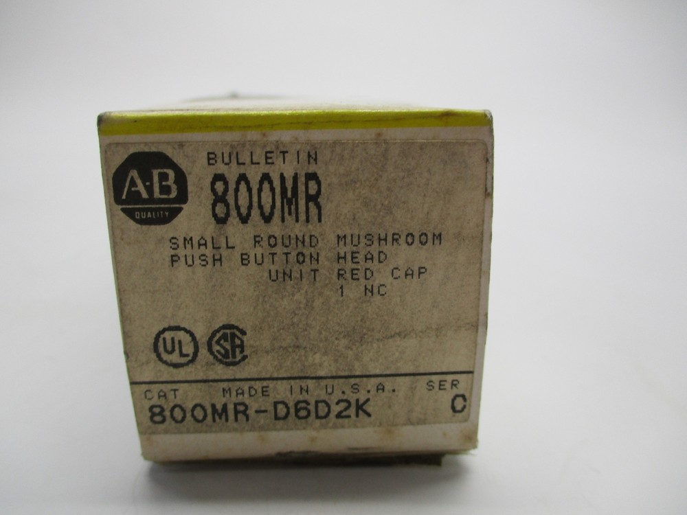 ALLEN BRADLEY 800MR-D6D2K RED PUSHBUTTON NSMP