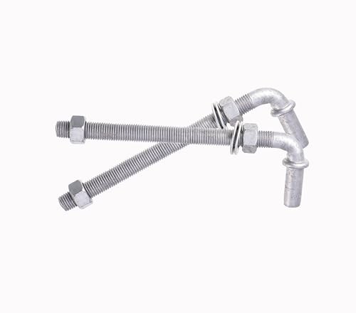 J-Bolt Post Hinge with 5/8" Hinge Pin Galvanized Post Gate Hinge for 8" (4 Pcs)