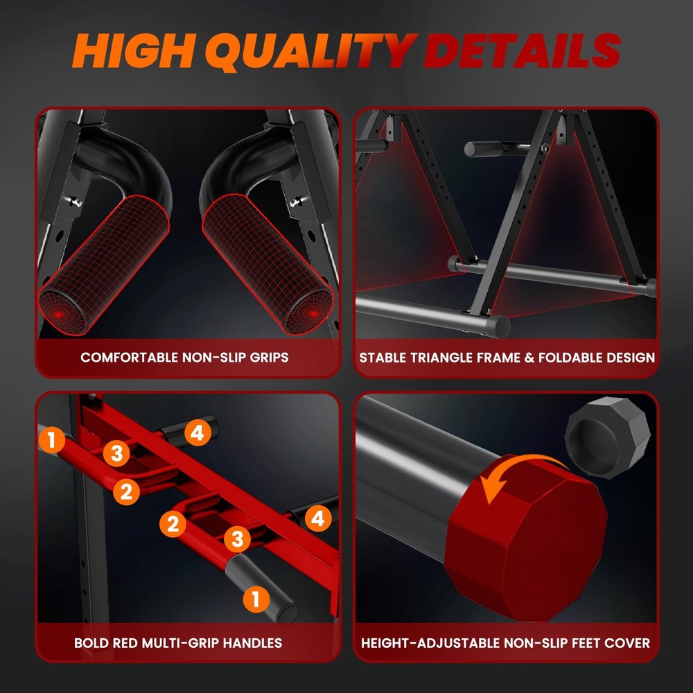 Power Tower Pull Up Dip Station Pull Up Bar Adjustable, Multifunction Home Gy...