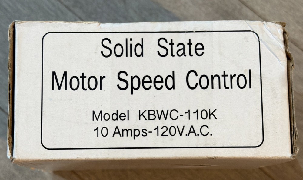 KB ELECTRONICS Model KBWC-110 Solid State Motor Speed Fan Control 10 Amp 120V
