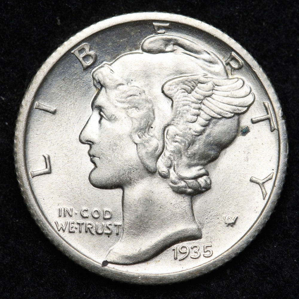 1935-S Mercury Silver Dime GEM BU *UNCIRCULATED* MS FSB E379 QEM