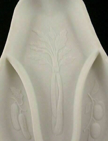 Imperial Glass Doeskin Pear Shaped Divided Vegetable Tray