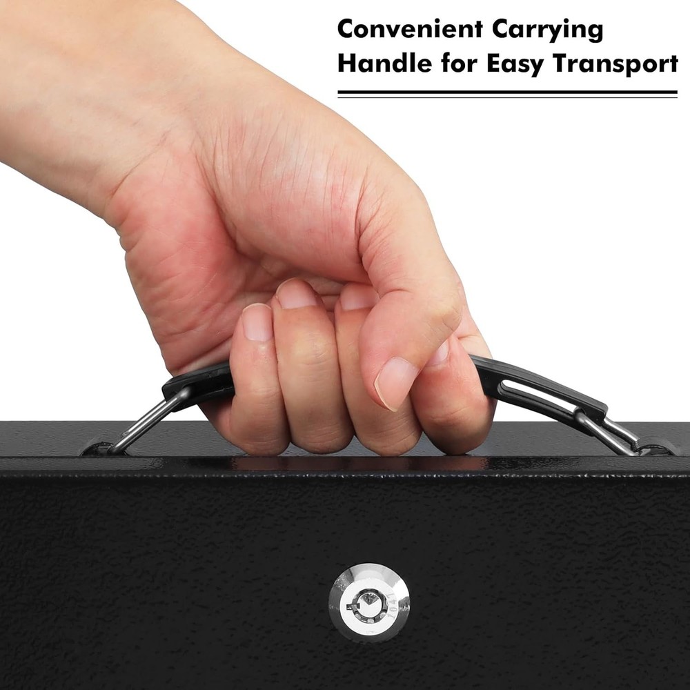 Fireproof Document Box with Key Lock, Small Lock Boxes for Personal Items, Fire