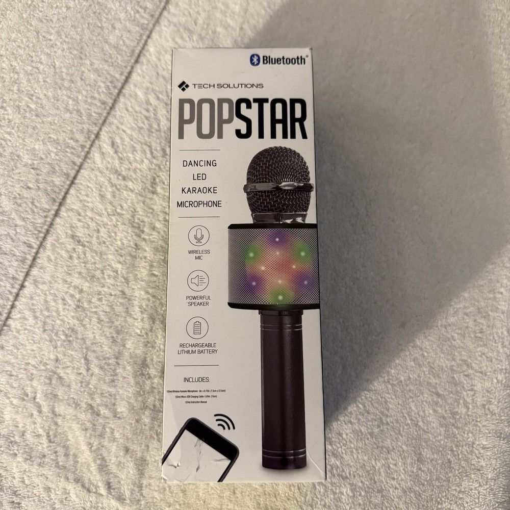POPSTAR Bluetooth Microphone Dancing LED Karaoke Wireless New Rechargeable