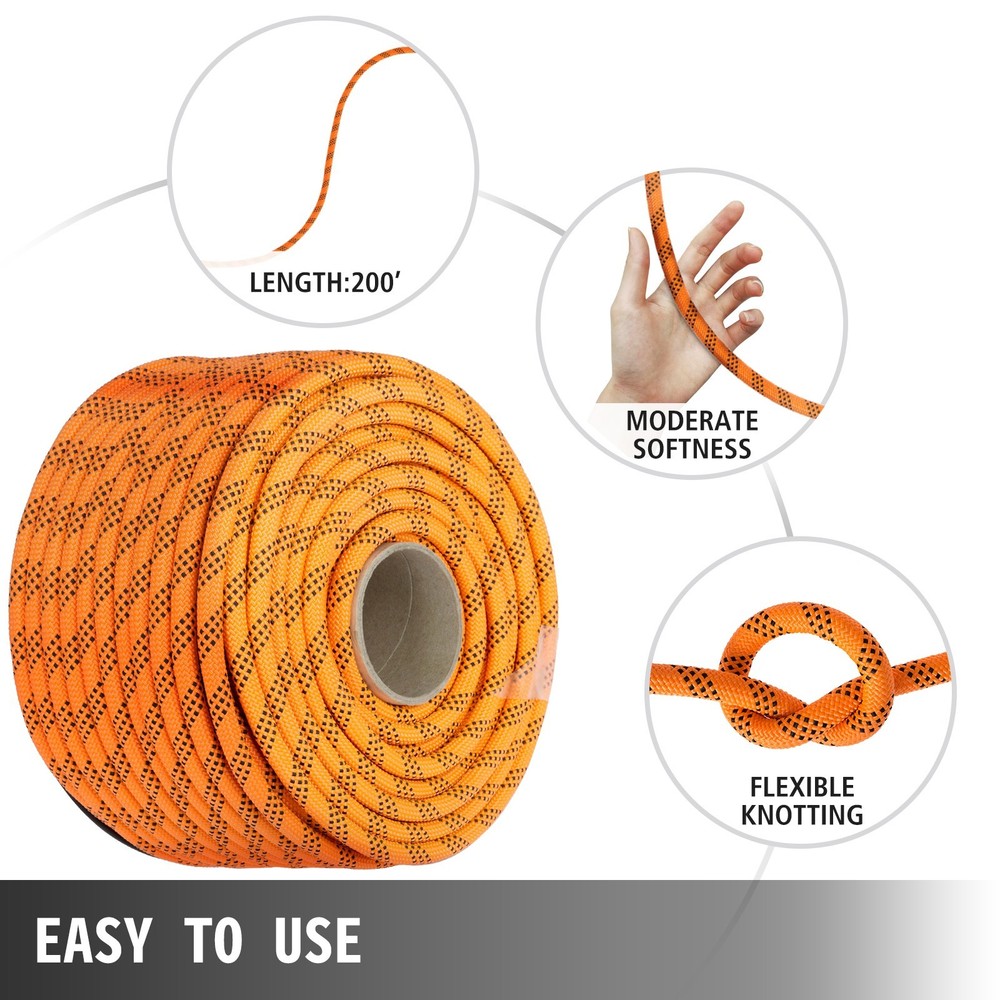 7/16" 200FT Double Braid Polyester Rope 880LB Load for Pulling Sailing
