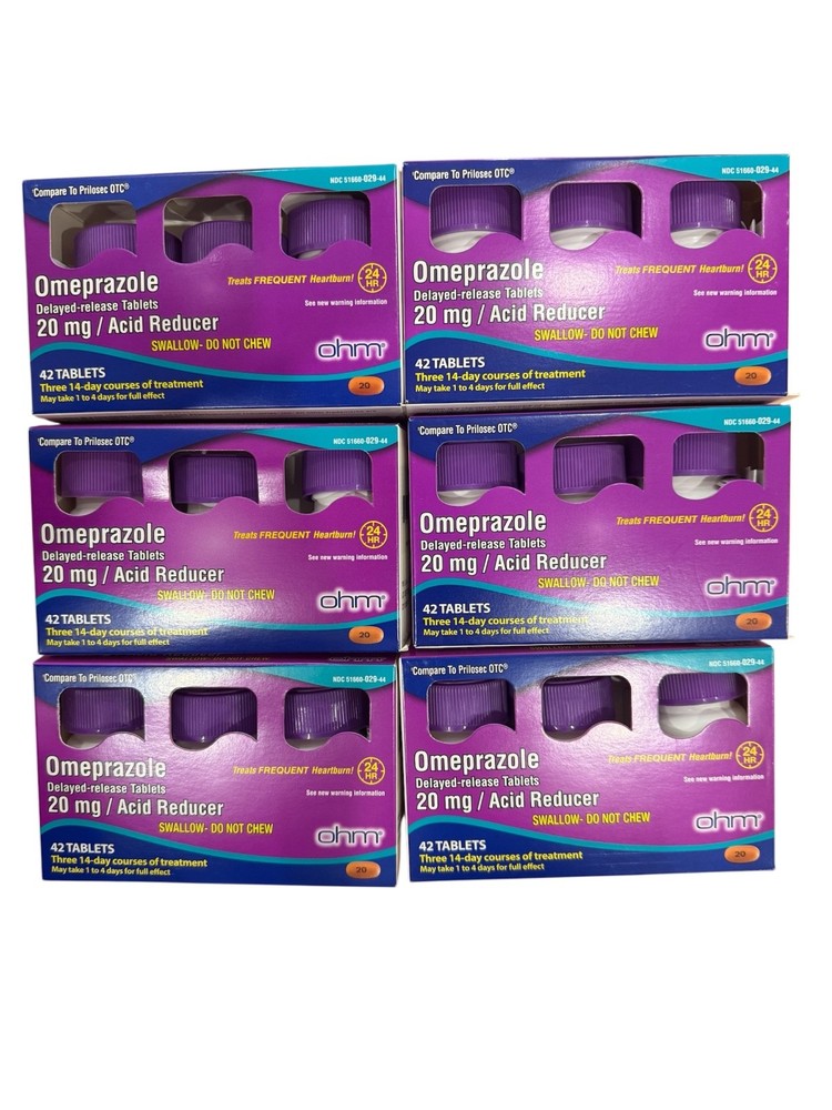 Omeprazole Delayed-Release Tablets, 20Mg Acid Reducer, 6 - Pack (252 Tablets)