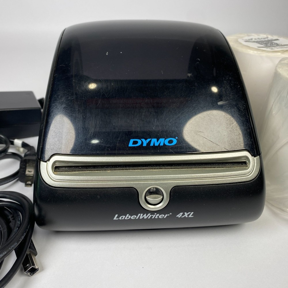 Dymo LabelWriter 4XL Thermal Label Printer Bundle Power Supply USB Cables Labels