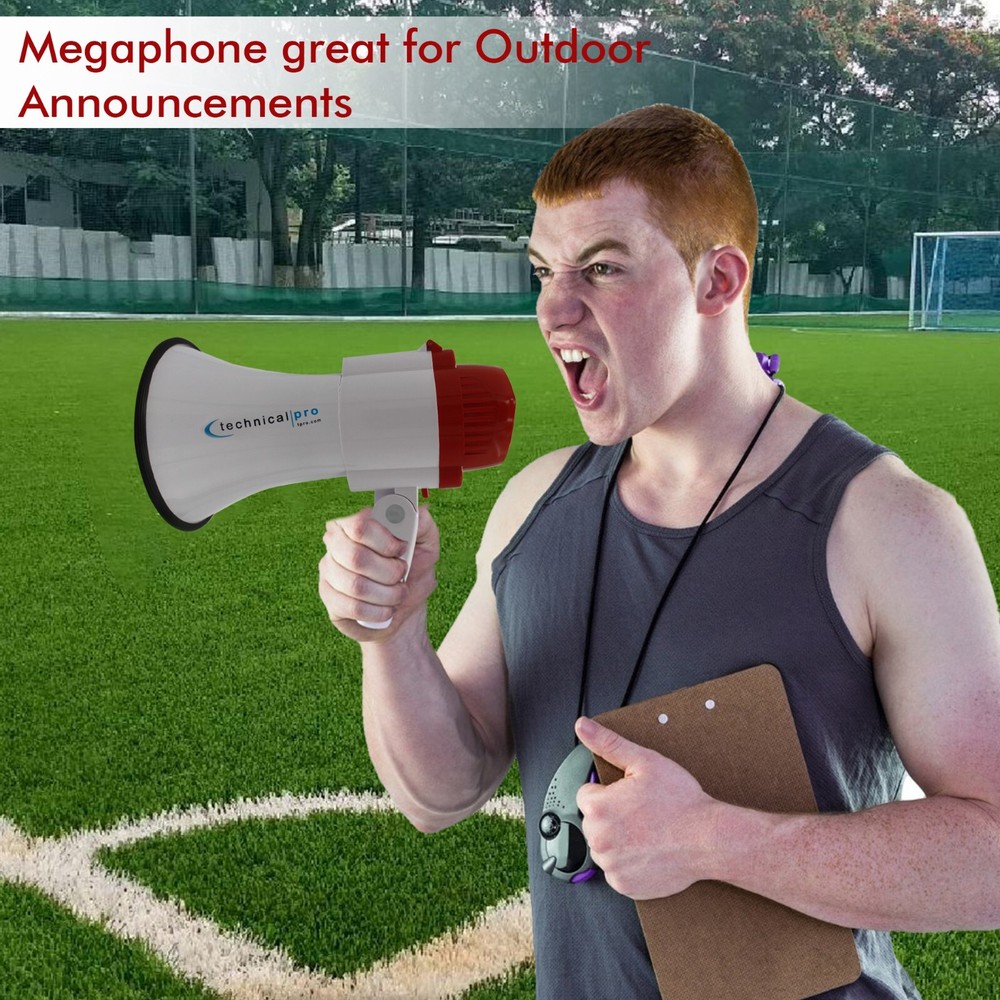 Portable Megaphone Bullhorn PA System Siren Record Function Adjustable Volume