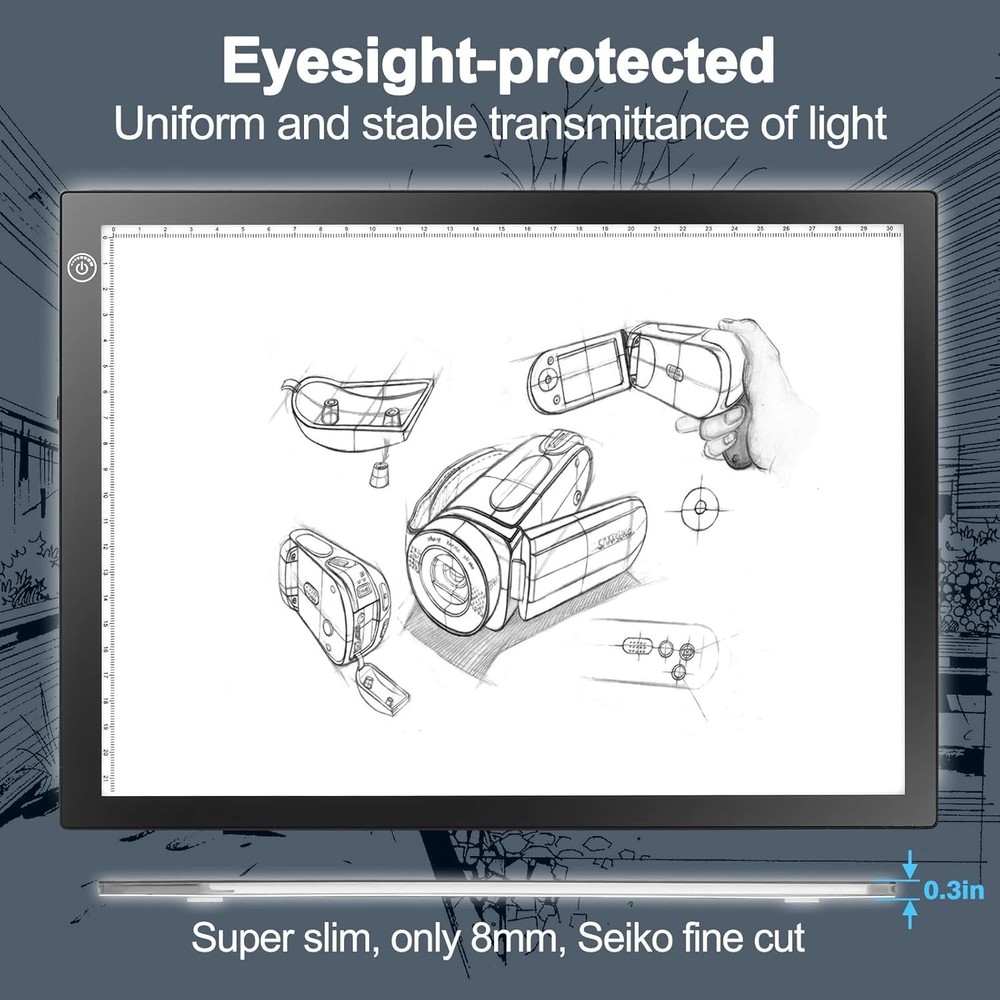 Ultra-Thin Adjustable Light Pad for Drawing & Stenciling - Perfect for Artists