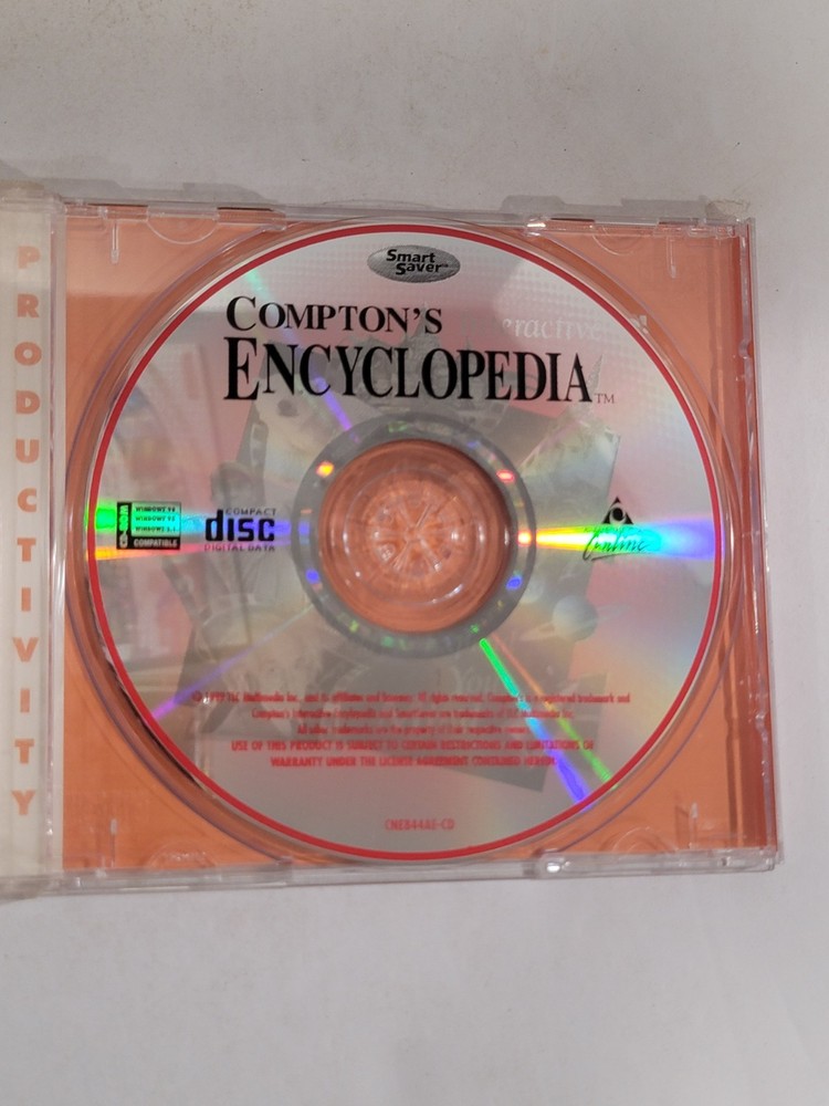 Smart Saver Comptons Interactive Encyclopedia CD-ROM - American Online Vintage