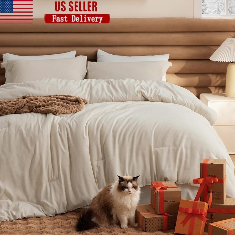 Microfiber Queen Comforter Set Soft Lightweight Bedding W/ Pillow Shams New