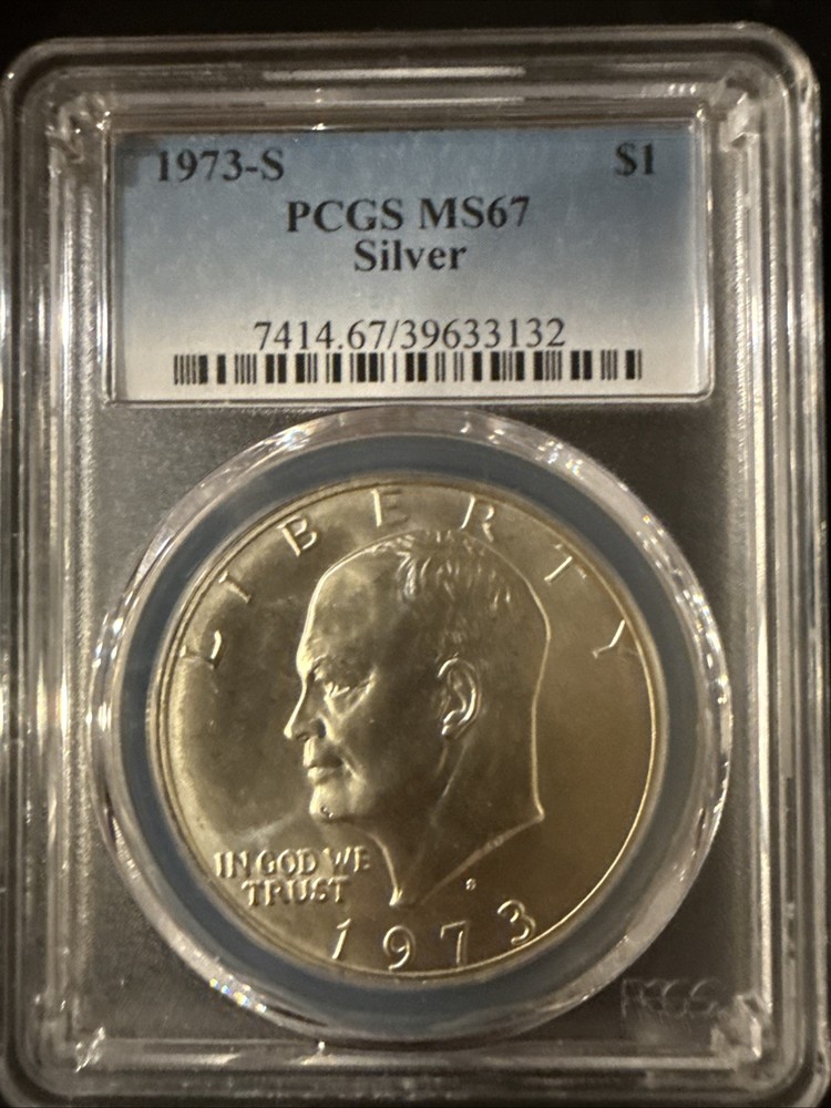 PCGS 1973 S Eisenhower Silver Dollar MS67