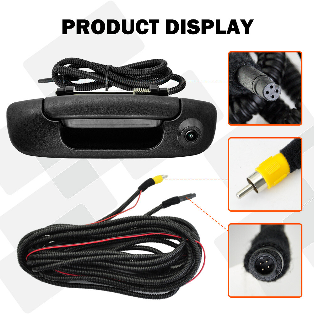 For Dodge Ram 2002-2008 Tailgate Handle Rear Backup Camera Parking Kit with Wire