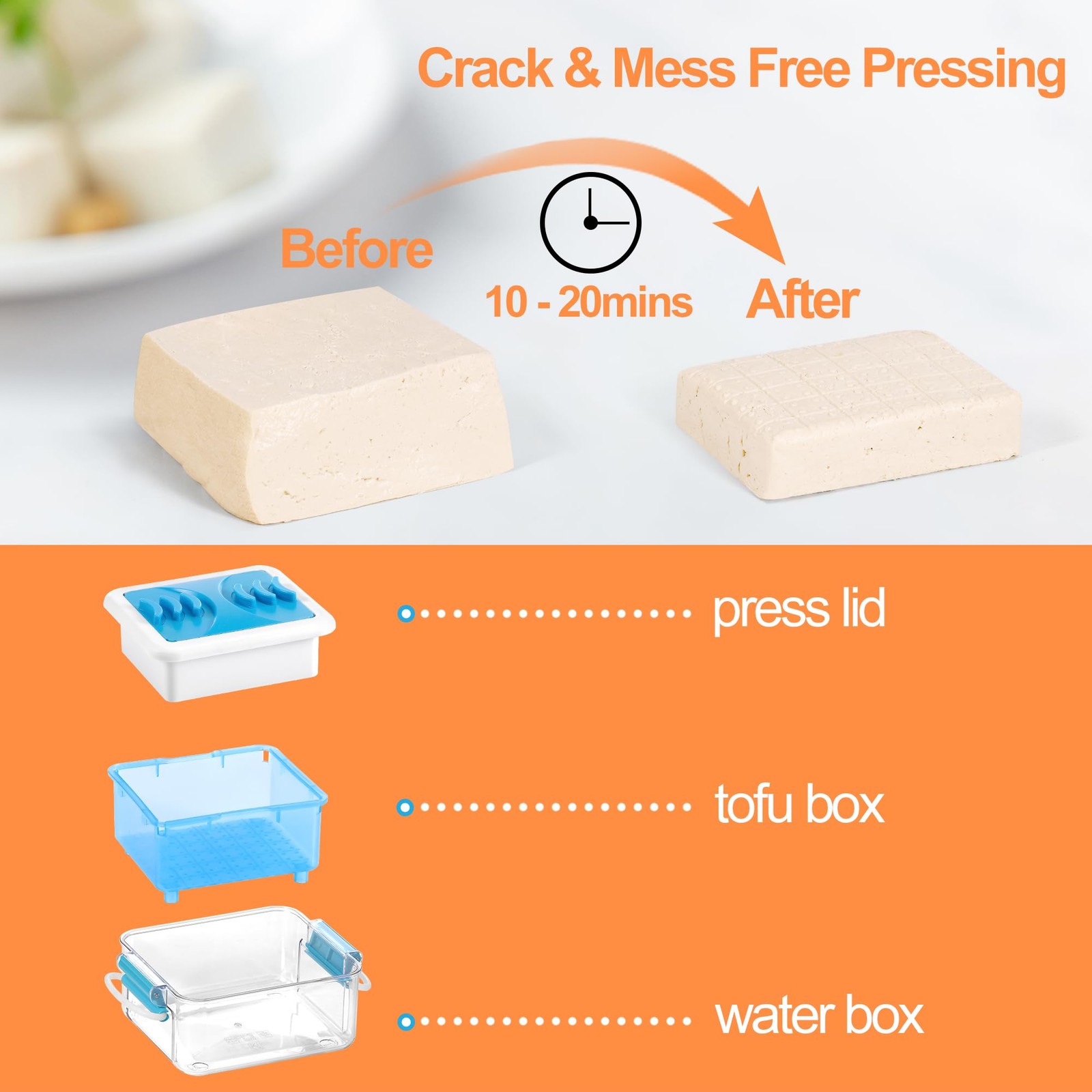 Tofu Press - Tofu Press Dishwasher Safe for Quickly Exacting Water from Organ...