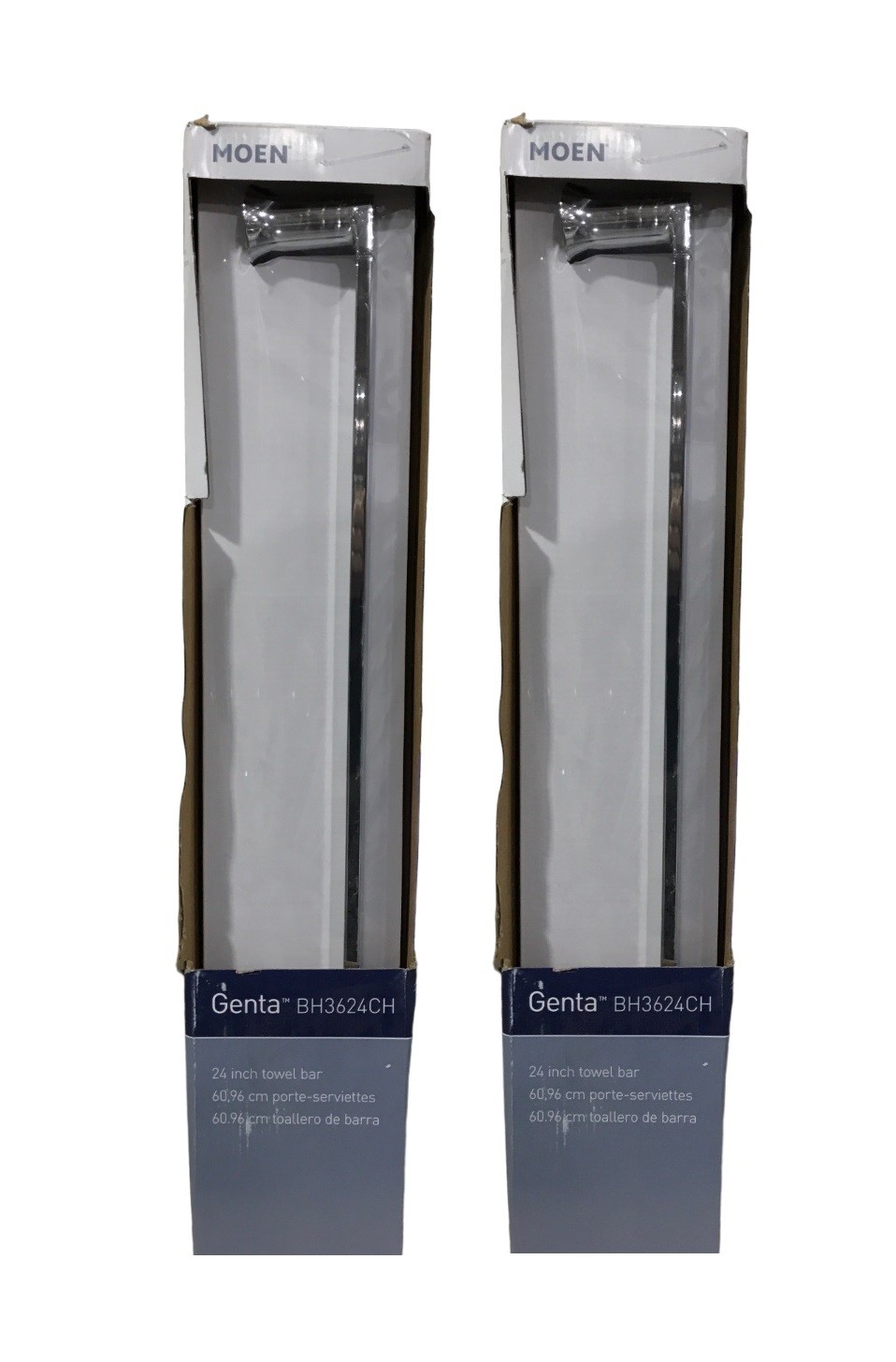 *2 PACK* MOEN Genta 24 in. Towel Bar in Chrome BH3624CH