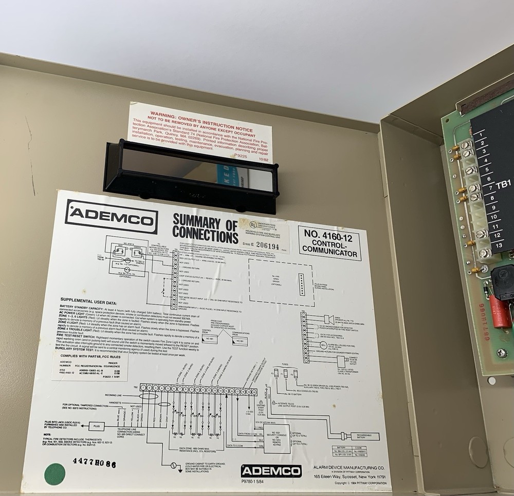 Ademco 4160-12 Control Communicator Panel