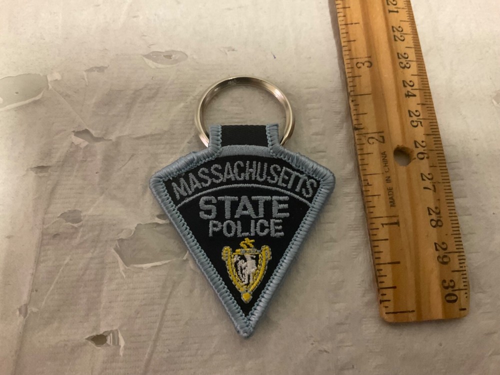 Massachusetts State Police Patch key chain.
