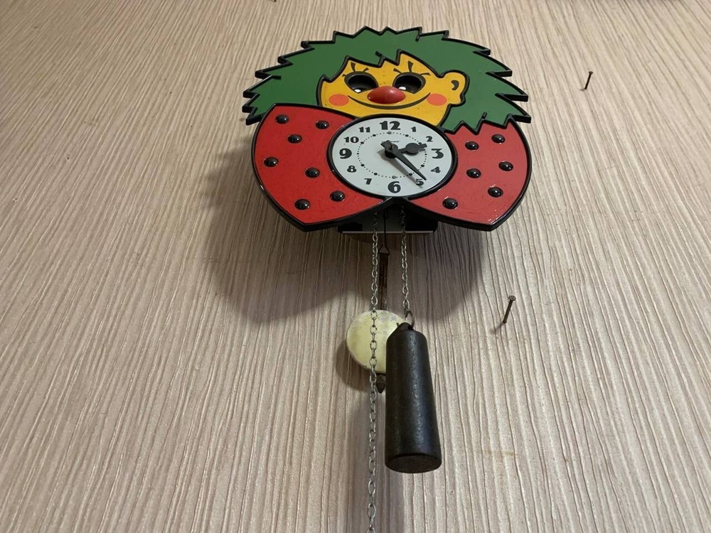 Vintage Clock Soviet Mechanical Clock Working Soviet CLOWN Wall Clock