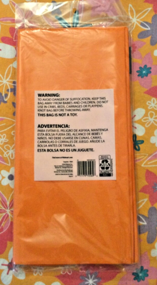 Orange PlasticTable Covers/Cloths 54"x108" Rectangular 3 Covers per Pack