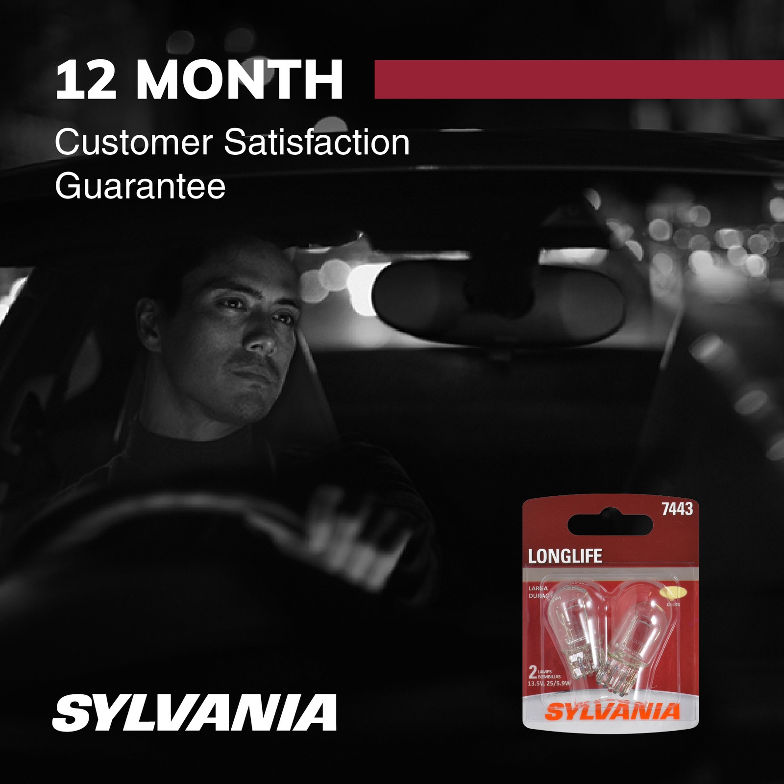 SYLVANIA 7443 Long Life Mini Bulbs – Reliable DRL & Reverse Lights (2 Pack)
