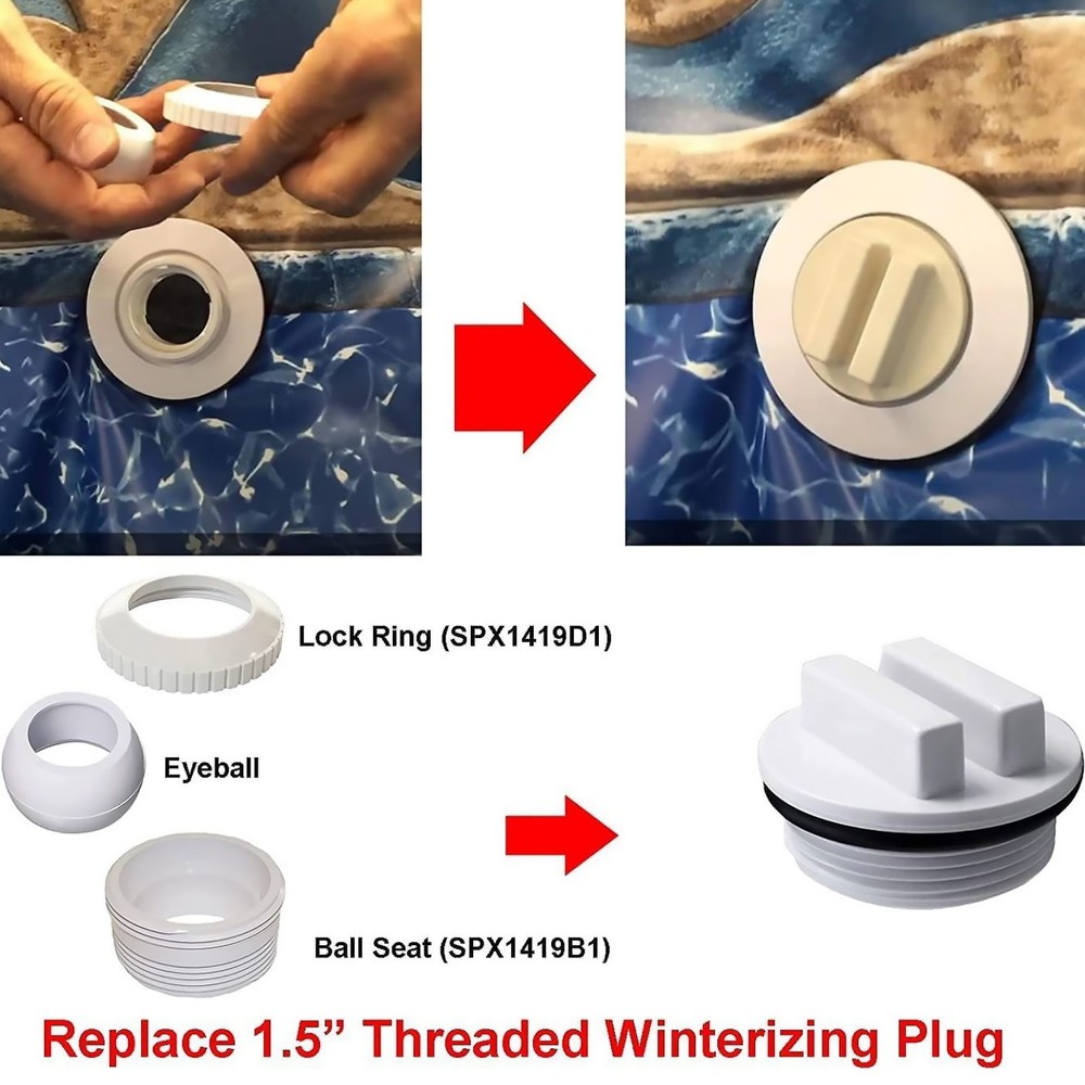 6* Pool Threaded Plugs Filter Drain Plug SP1022C For Jandy Pool Filters