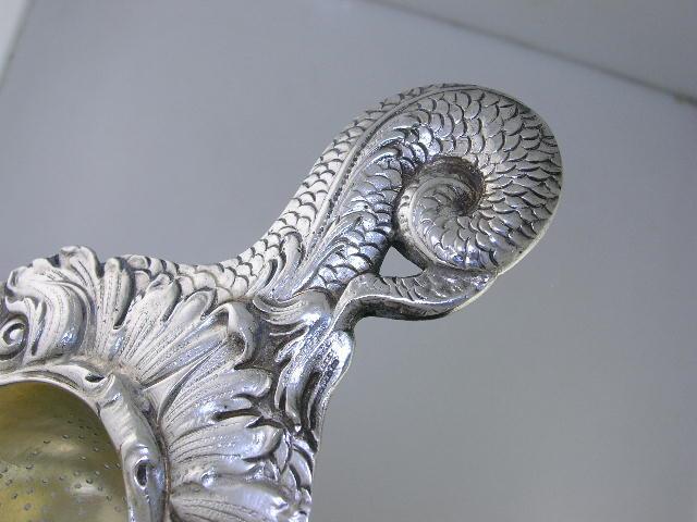 Incredible 800 Silver Tea Strainer KARL KURZ Hanau Germany Dolphin Fish Mouth