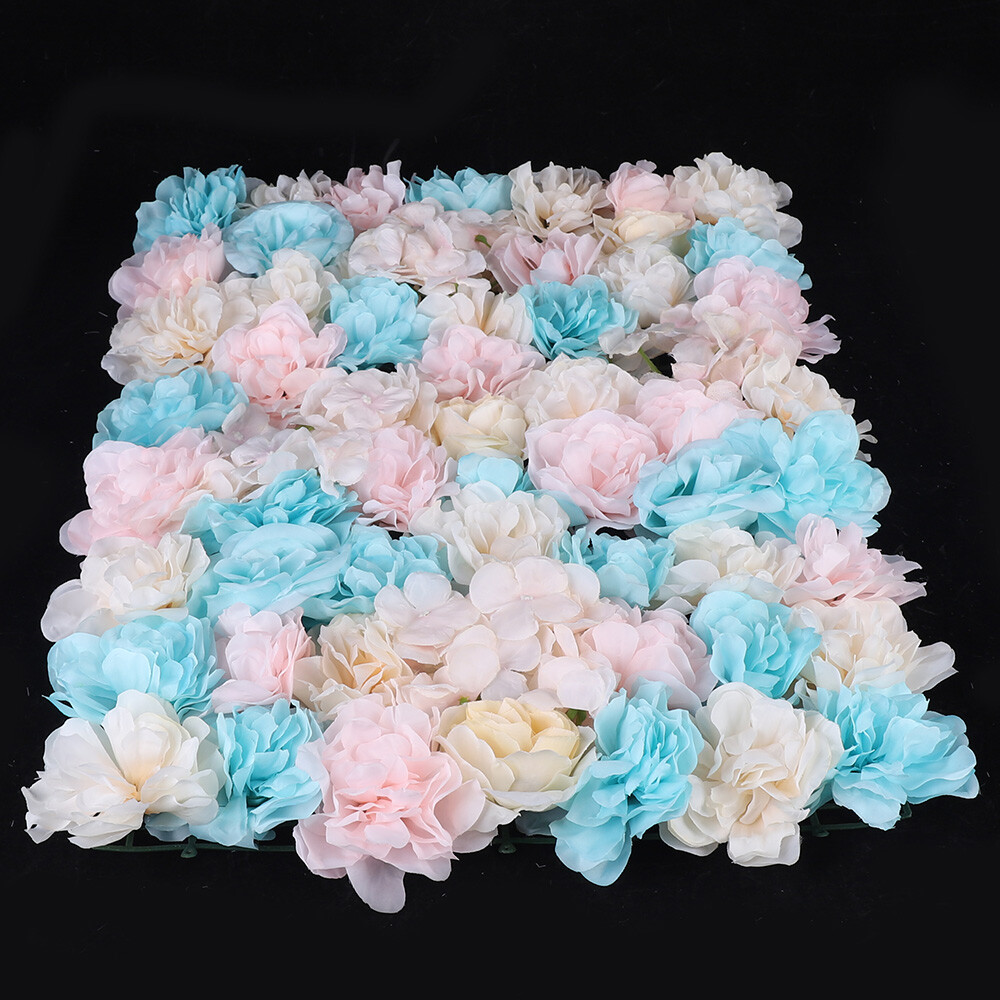 12PCS Artificial Flower Wall Panel White Hydrangea Rose Wedding Backdrop Decor.