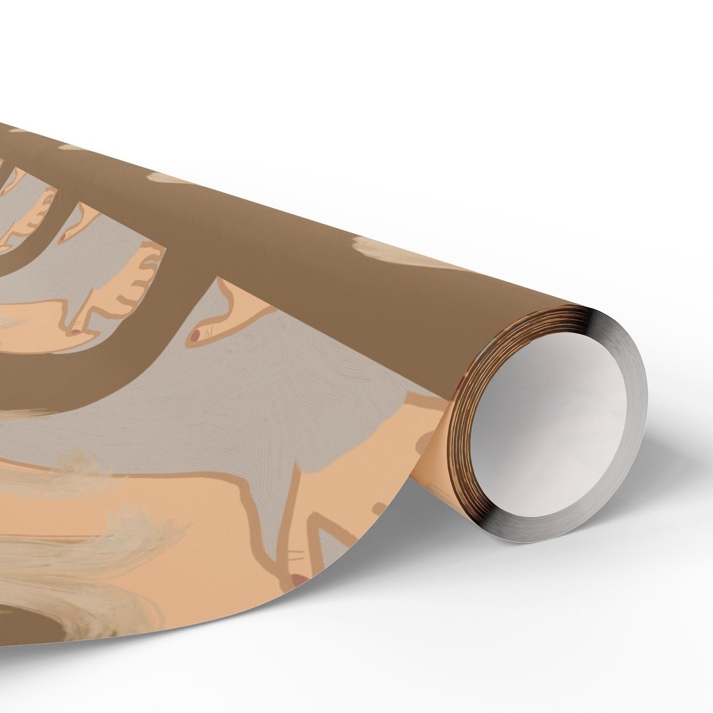 Neutral Bell Pattern Wrapping Paper | Kraft Holiday Wrap