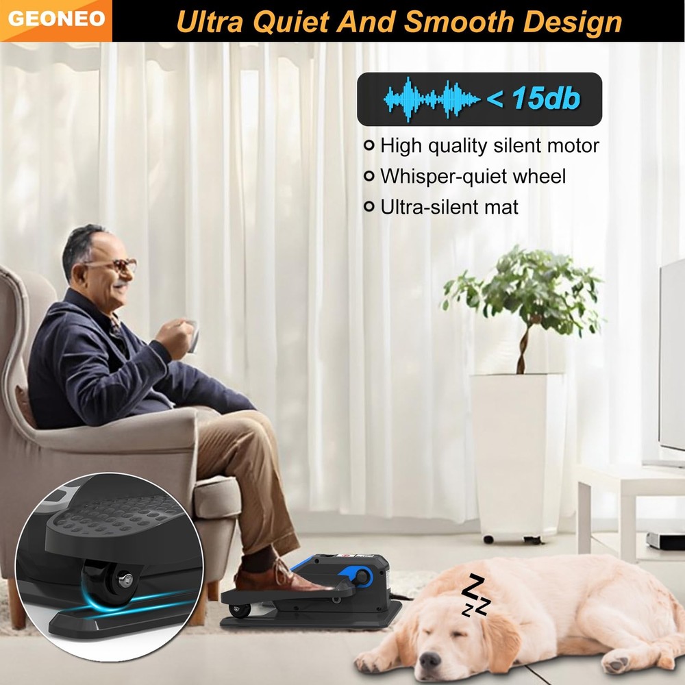 Under Desk Elliptical Machine, Electric Exerciser for Senior, Quiet and Small