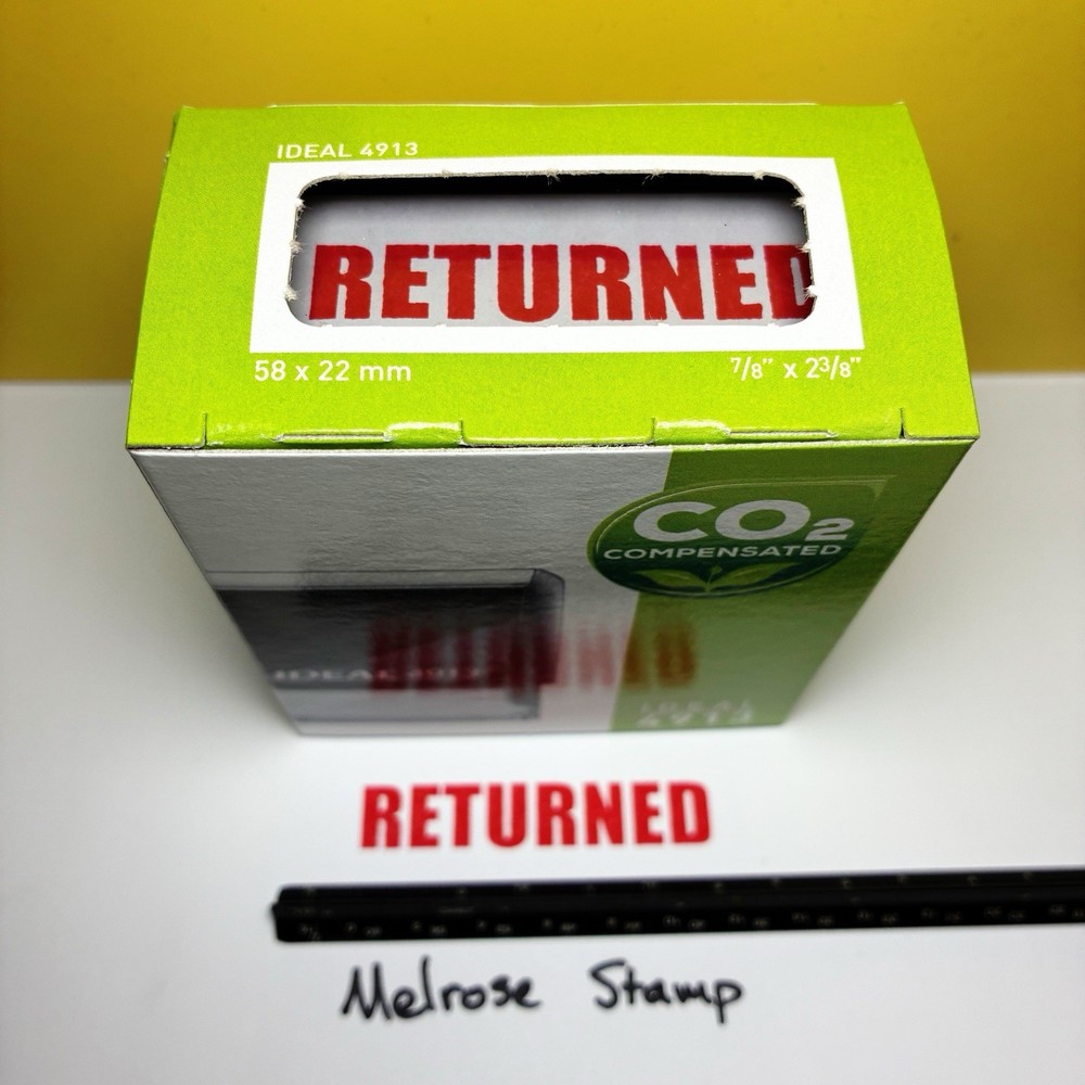 Returned Rubber Stamp Red Ink Self Inking Ideal 4913