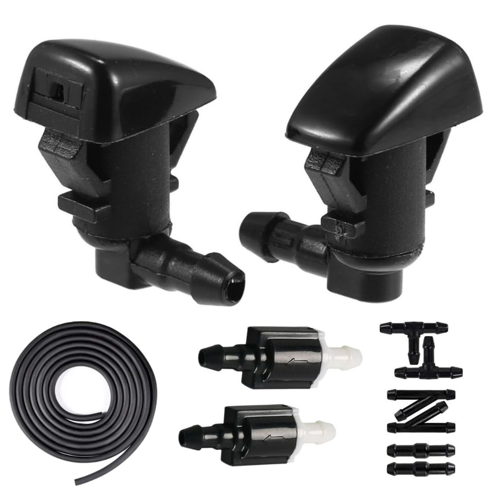 Click&Fit Windshield Washer Nozzles 2PCS replacement for Cadillac CTS Black