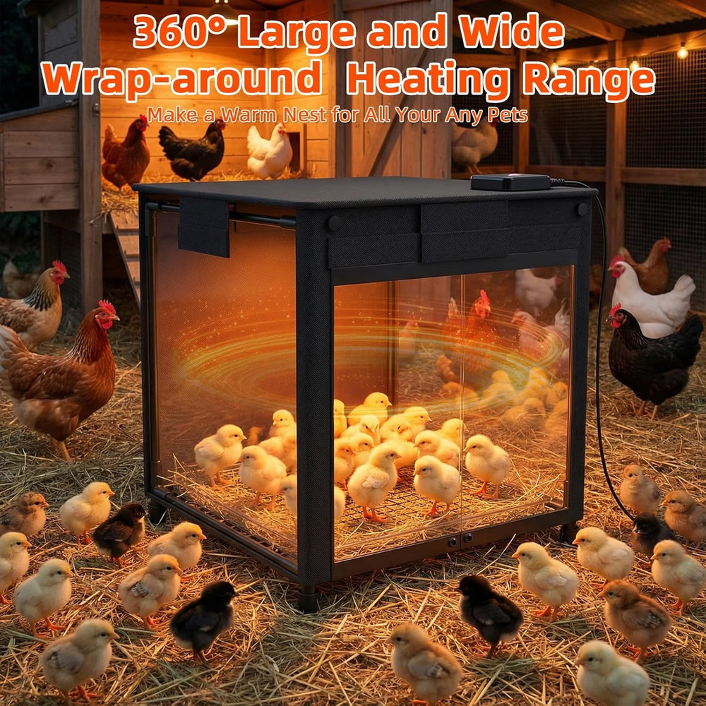 Brooder Box for Chicks, Upgrade Chicken Brooder Box with Adjustable Temp (77~95℉