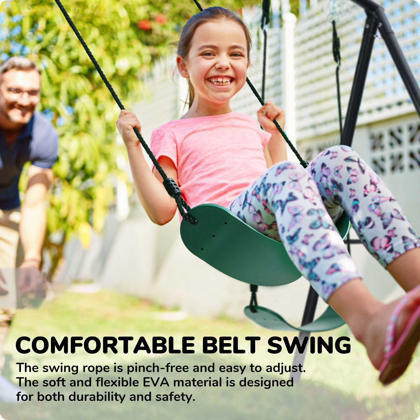 600lb Metal Swing Set with 3 Swing Kids Backyard Swingset Heavy Duty Swing Stand