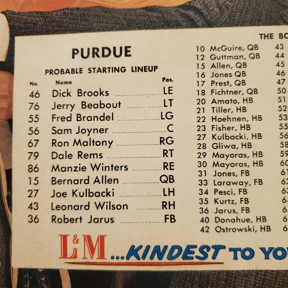 1189----1959 Ohio St at Purdue FB program - Homecoming Game
