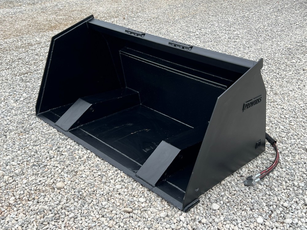 72" High Front Dump Smooth Bucket Attachment Fits Skid Steer Quick Attach