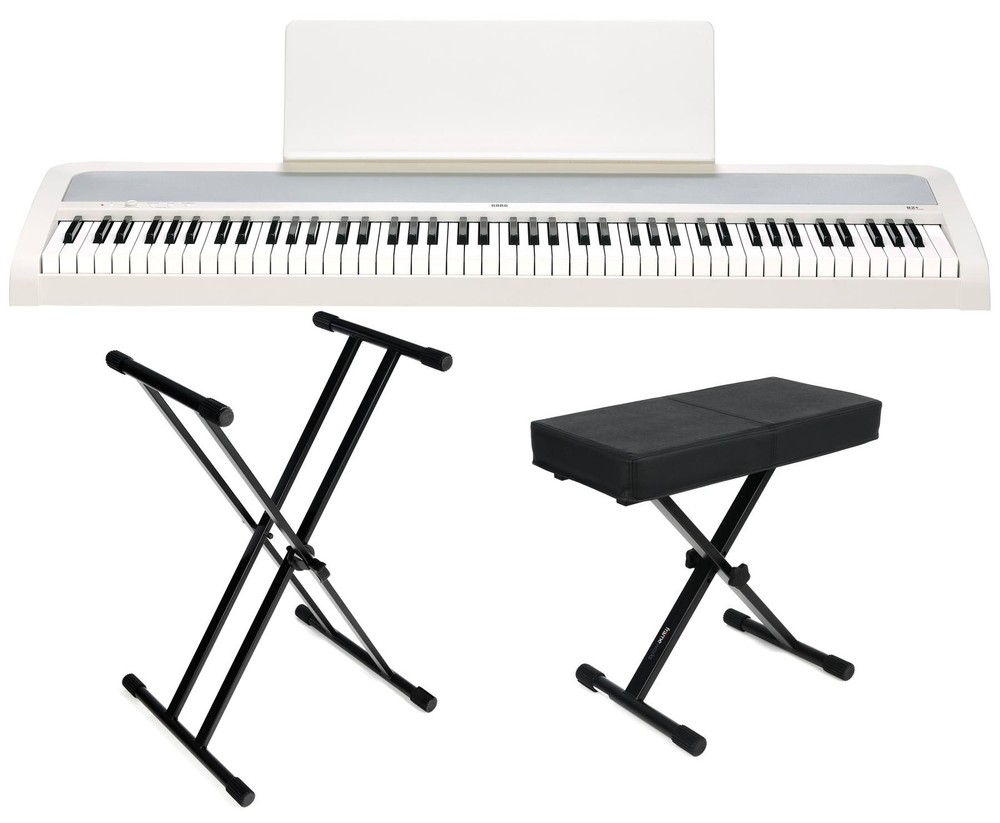 Korg B2+ Digital Piano Essentials Bundle - White