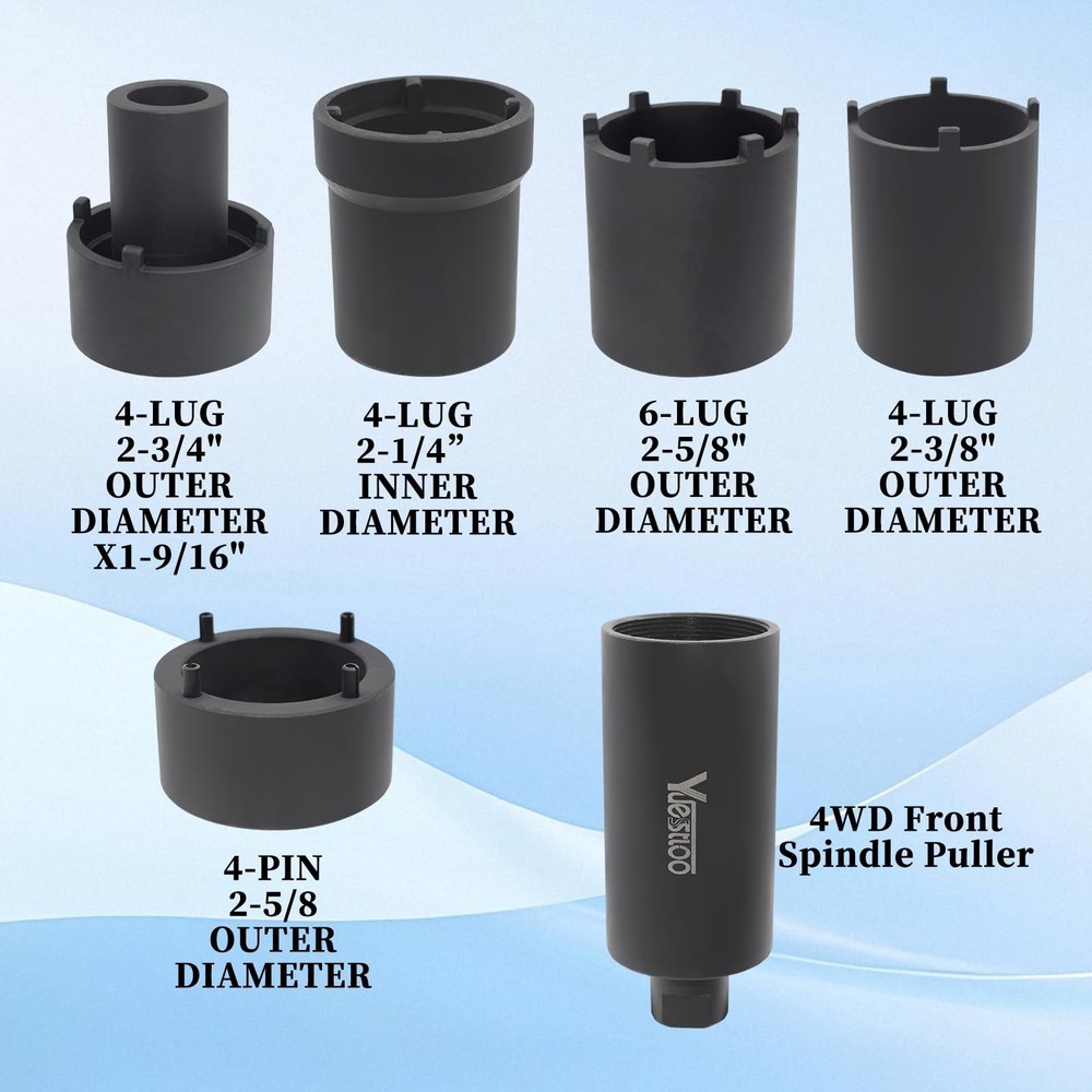 Spindle Nut Socket Tool Kit, 6 Pcs Axle Hug Lock Nut Socket Remover Installer...