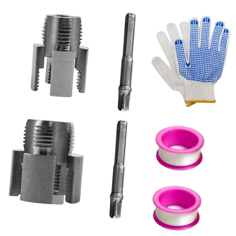 2pc Carbon Steel Threading Tool Kit for Water Pipes Installation Maintenance