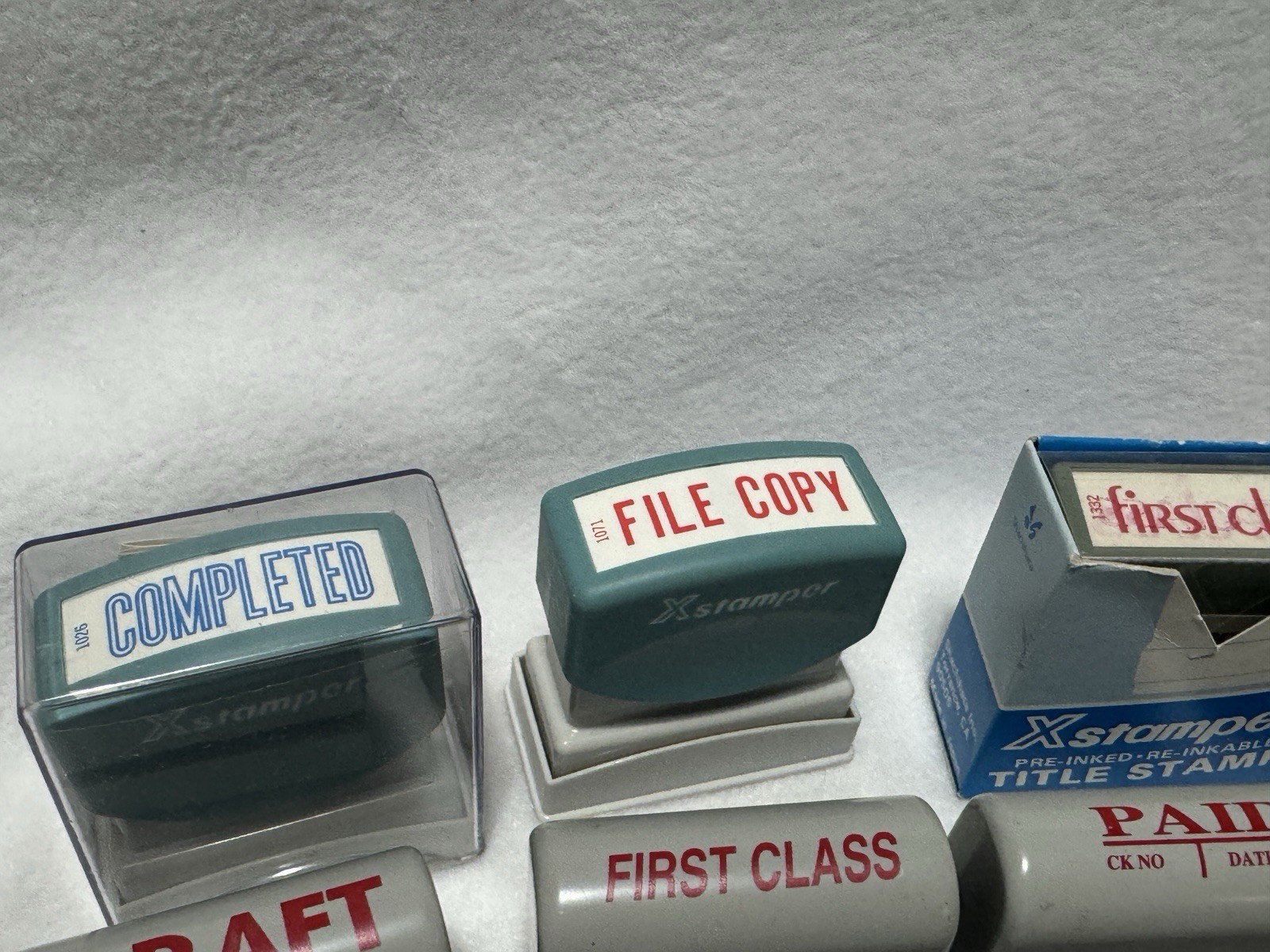 Office Stamp Lot Xstamper & Sanford | PAID RECEIVED FILE CONFIDENTIAL FAX