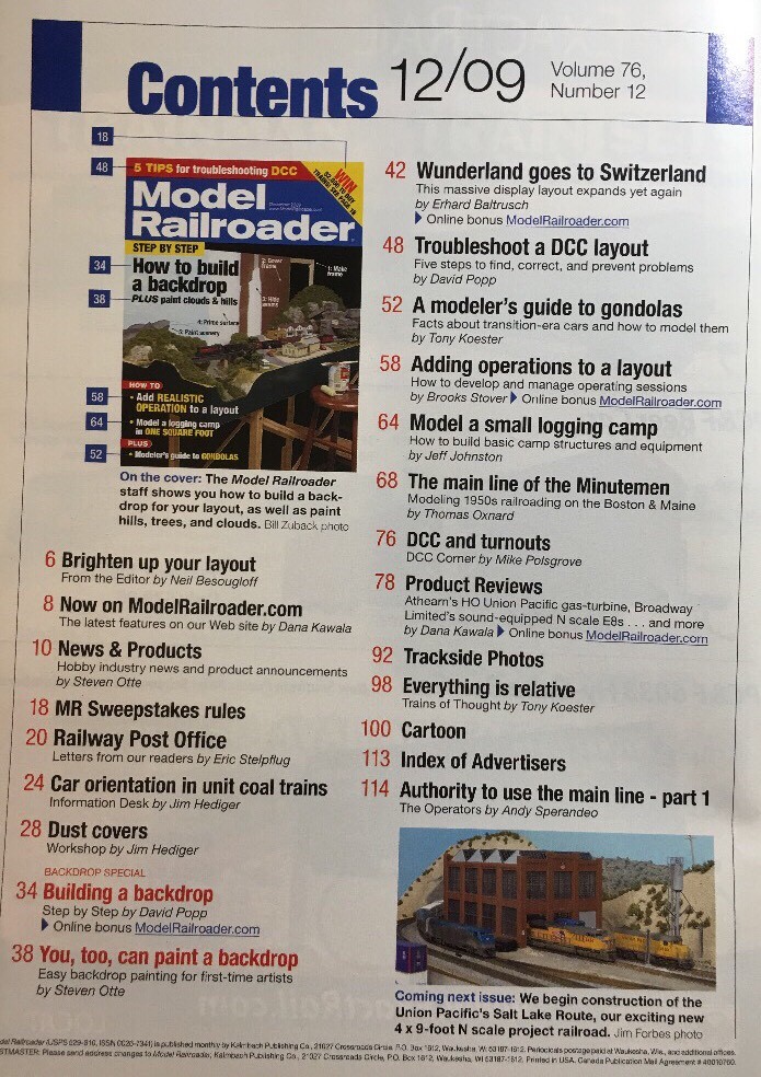 Model Railroader Magazine December 2009