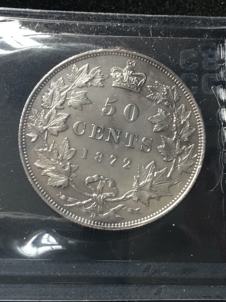 1872H CCCS Graded ¢50 Cent **AU-55 Cleaned** #9653