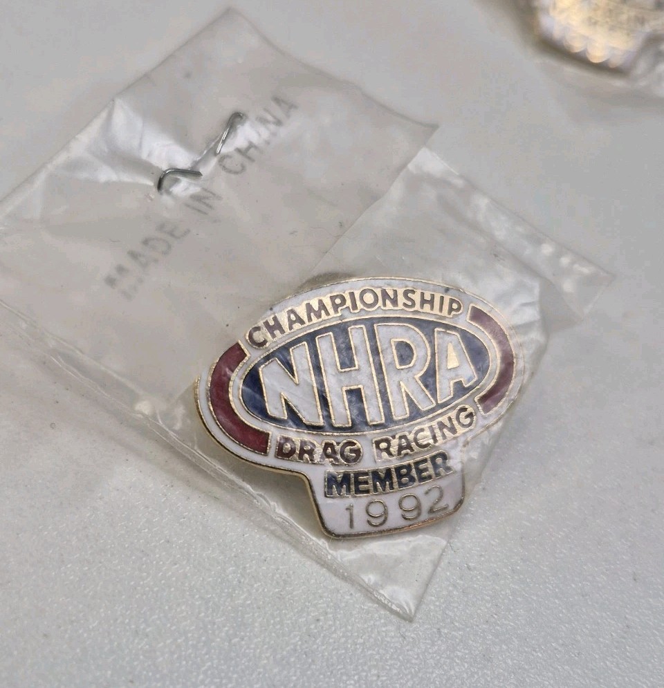 VTG NHRA CHAMPIONSHIP DRAG RACING MEMBER HAT LAPEL PIN 1992 NIP