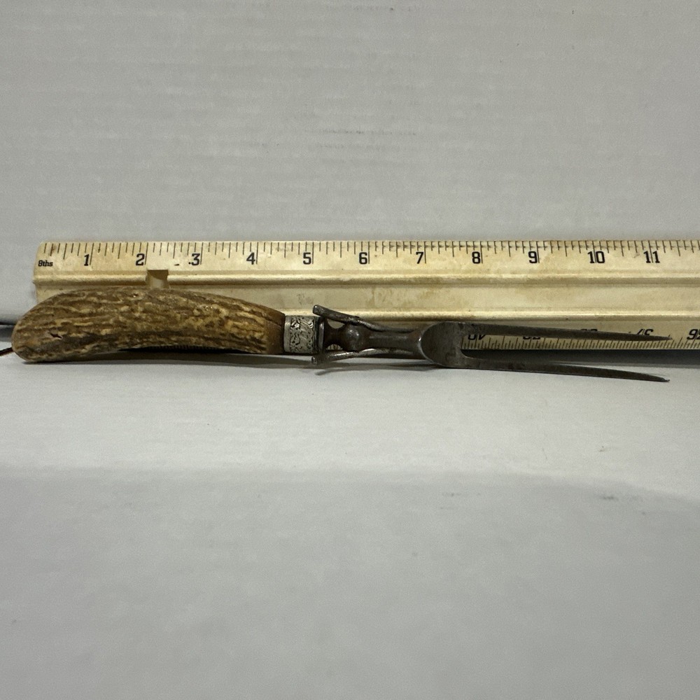1800's Stag Handled Fork 11.5”