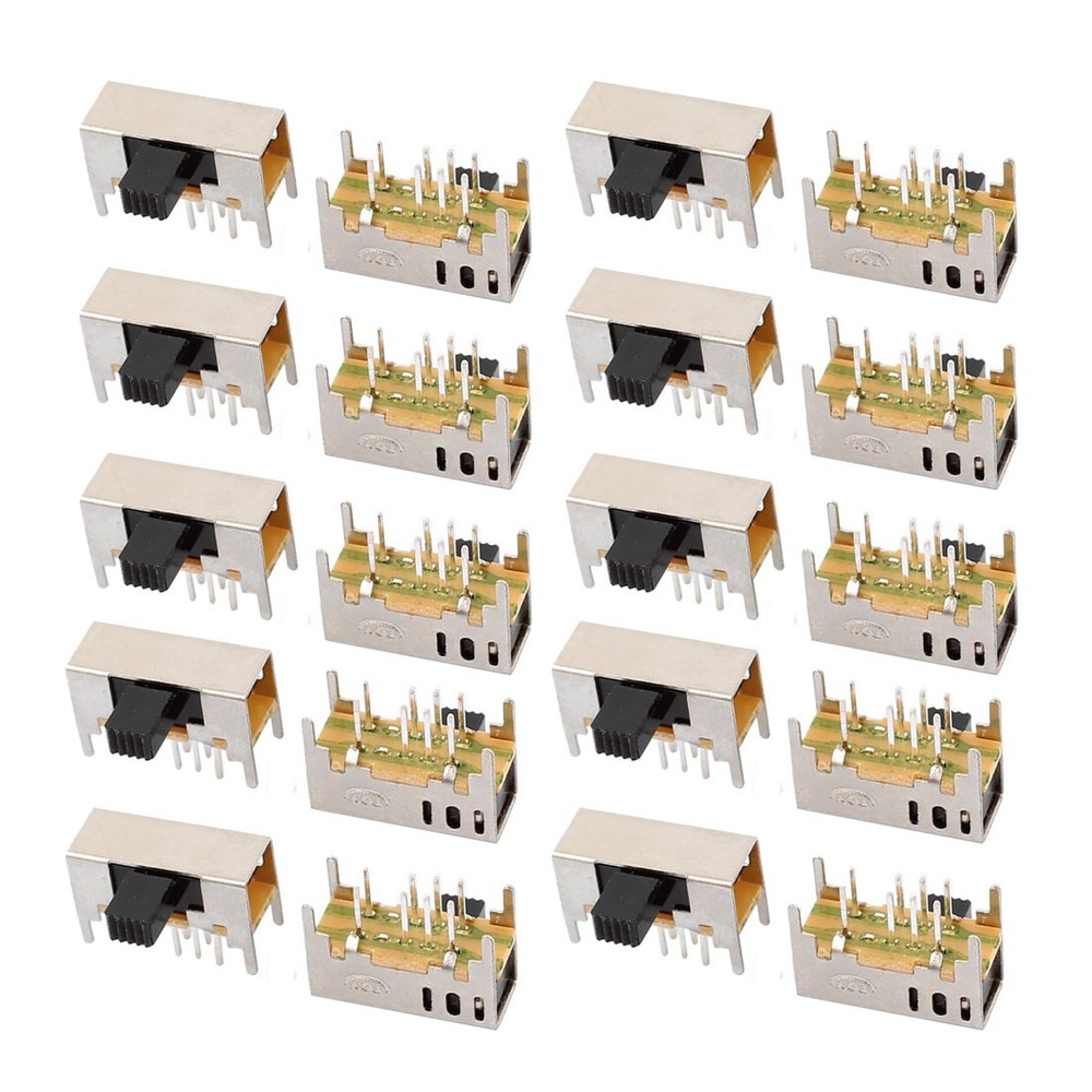 20Pcs 3 Position 8P 2P3T Panel Mount Micro Slide Switch Latching Switch