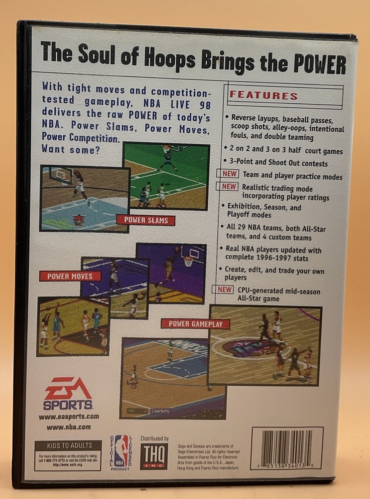 NBA Live 98 Case (SEGA Genesis) Authentic BOX ONLY