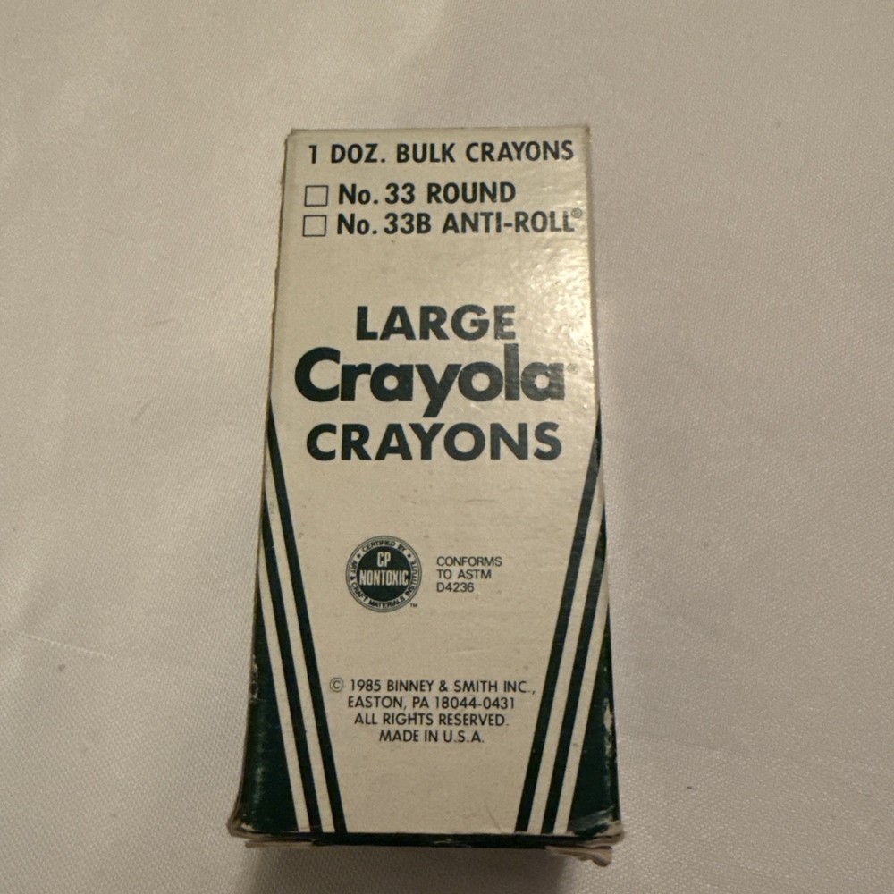 Vintage Crayola Crayons Binney & Smith 1 Dozen 12 Large Bulk Brown
