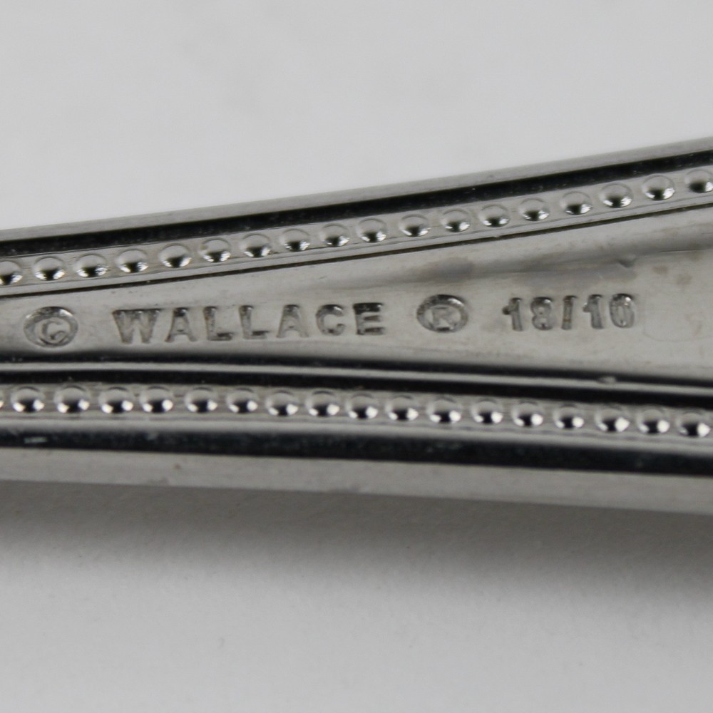 Wallace Silver Continental Bateman Pattern 18/10 SS Serving Spoon 8.5" Rare