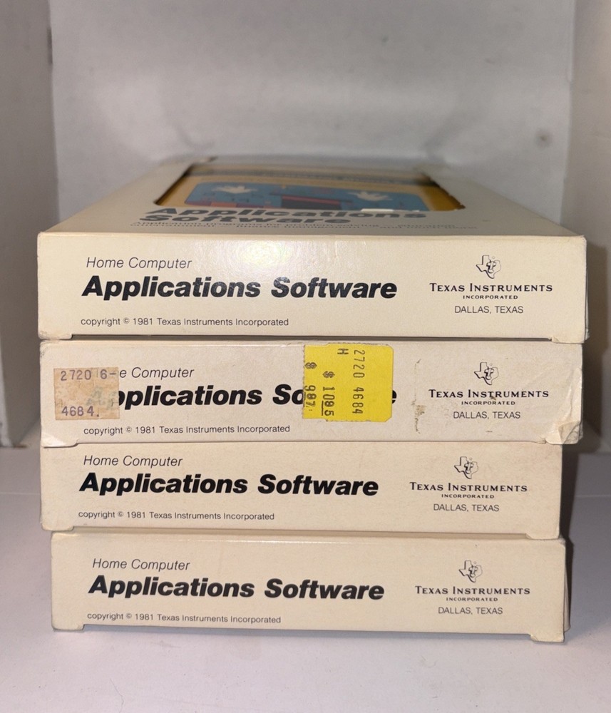 Texas Instruments T1 Home Computer Applications Software Game Lot (4) 1981