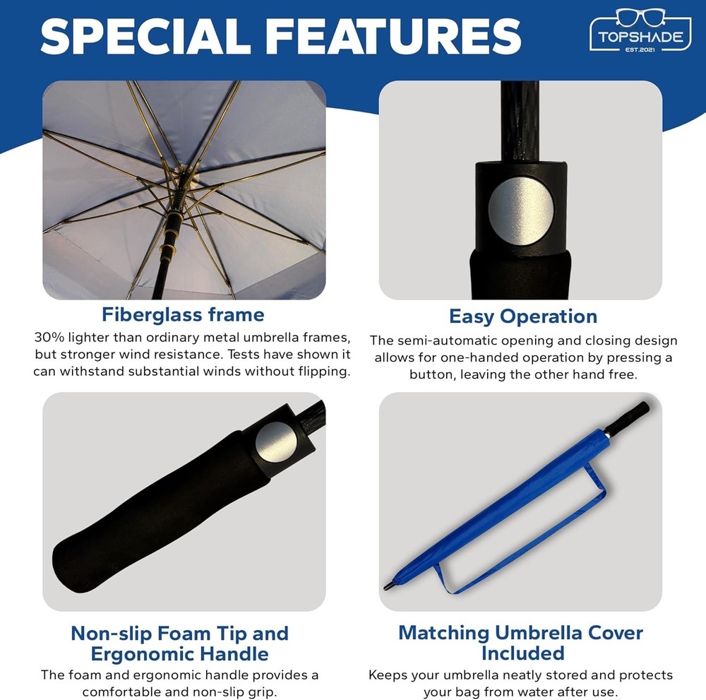 Golf Umbrella 54/62/68 inch, Double Canopy, Automatic Open