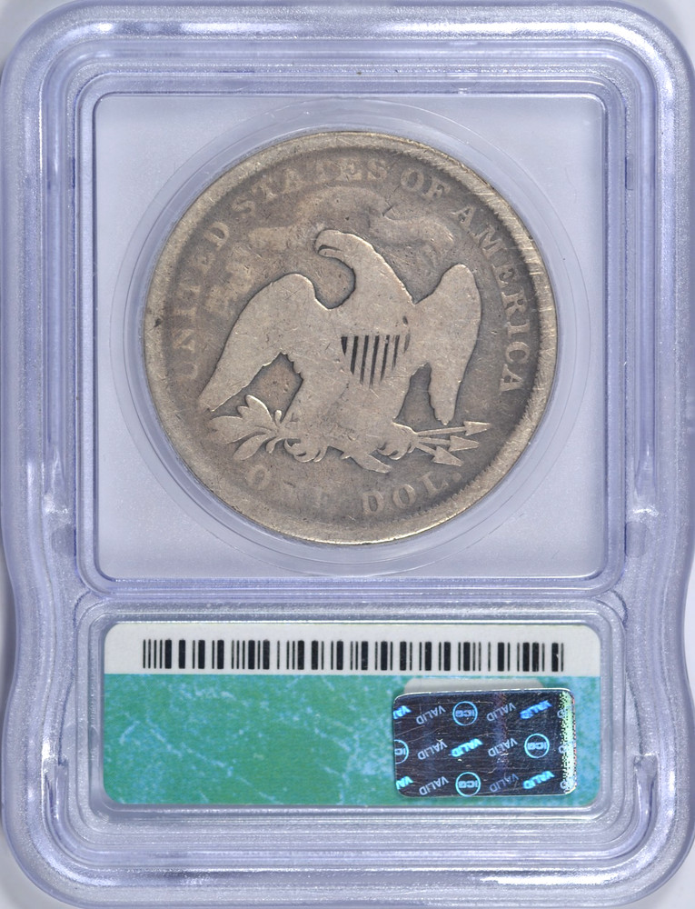 1871 SEATED LIBERTY SILVER DOLLAR ICG G4 SOLID TYPE COIN